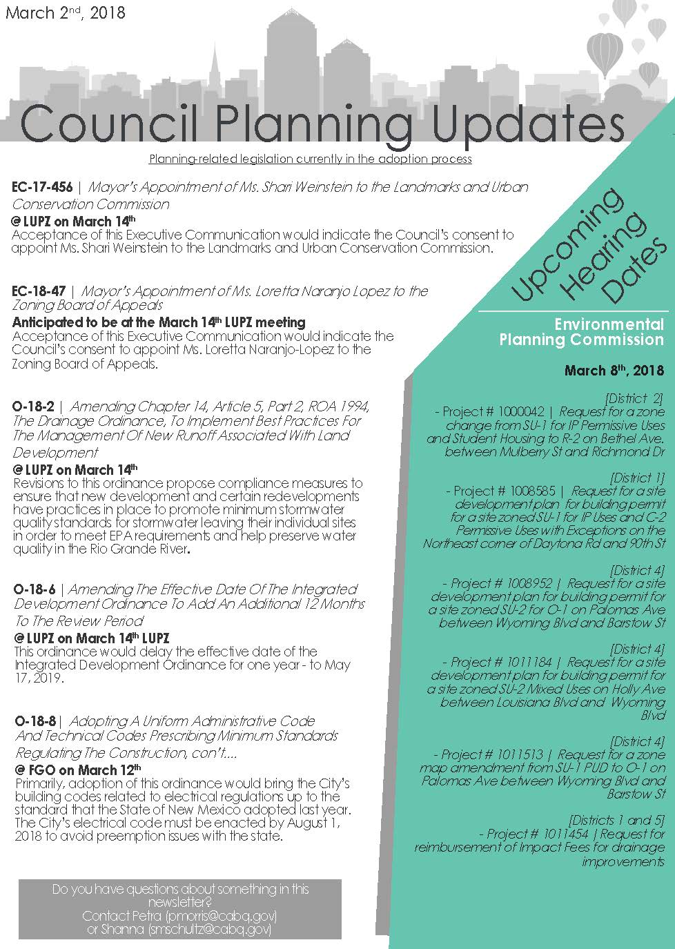 City Council Planning Newsletter — City of Albuquerque